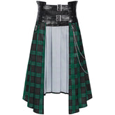 2025 Europe and America Original Medieval Dark Rock Gothic Plaid Skirt for Men - Ashes Plaid Skirt - Coscosmos